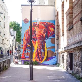 Fresque d'un éléphant