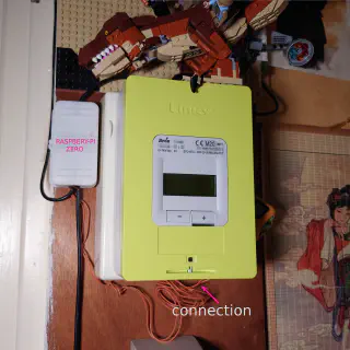 Le linky tout moche avec le raspbery-pi a coté (tout moche aussi)