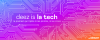 Deez is la tech banner Banner of the podcast Deez is la tech, with circuits traces everywhere