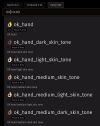 Search result for the query ok hand now displaying all the color variations
