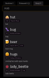 Search result for the query hug now displaying multiple emoji including hugs
