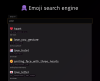 Search result for the query love displaying some emoji related to love