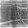 Aerial view of the destruction at Hiroshima, Japan, caused by the atomic bomb dropped on the city.
